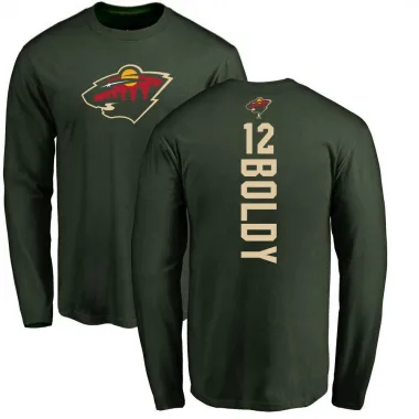 Green Men's Matt Boldy Minnesota Wild Backer Long Sleeve T-Shirt -