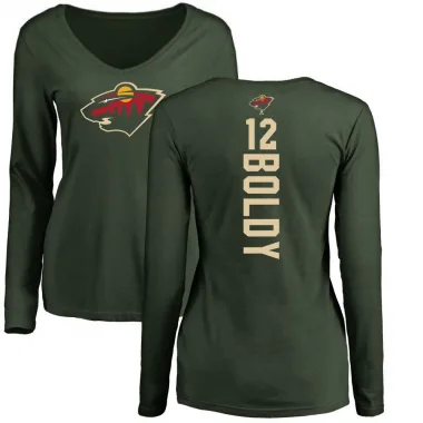 Green Women's Matt Boldy Minnesota Wild Backer Long Sleeve T-Shirt -