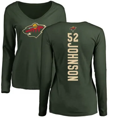 Green Women's Reese Johnson Minnesota Wild Backer Long Sleeve T-Shirt -